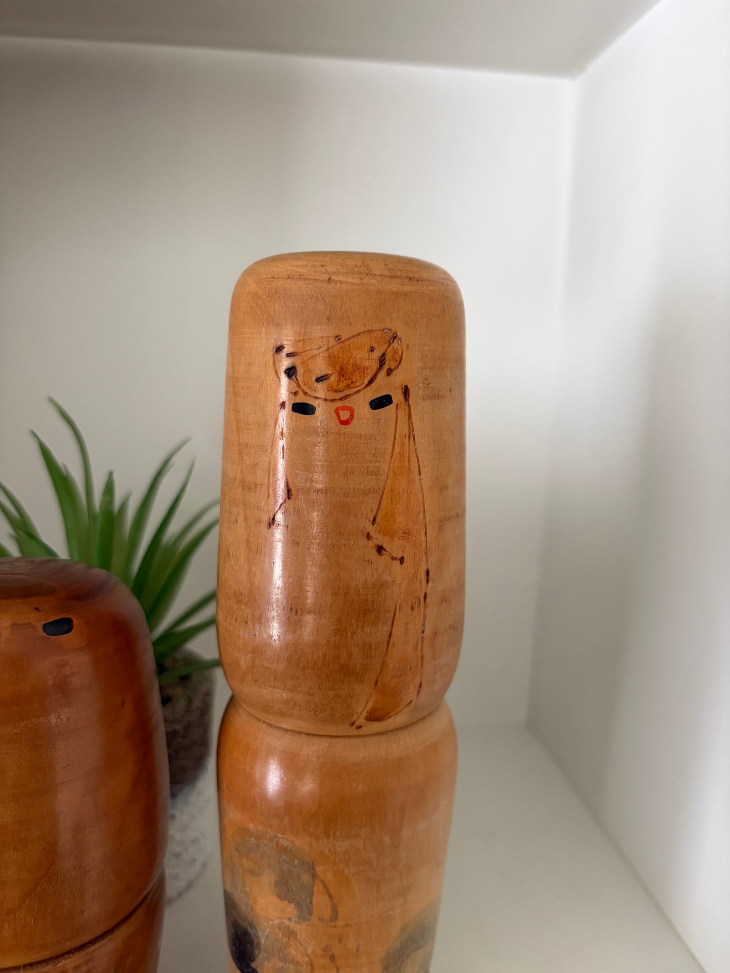 Rare Vintage set off two Creative Kokeshi by renowned artisan Ikuyoshi Yokozuka
