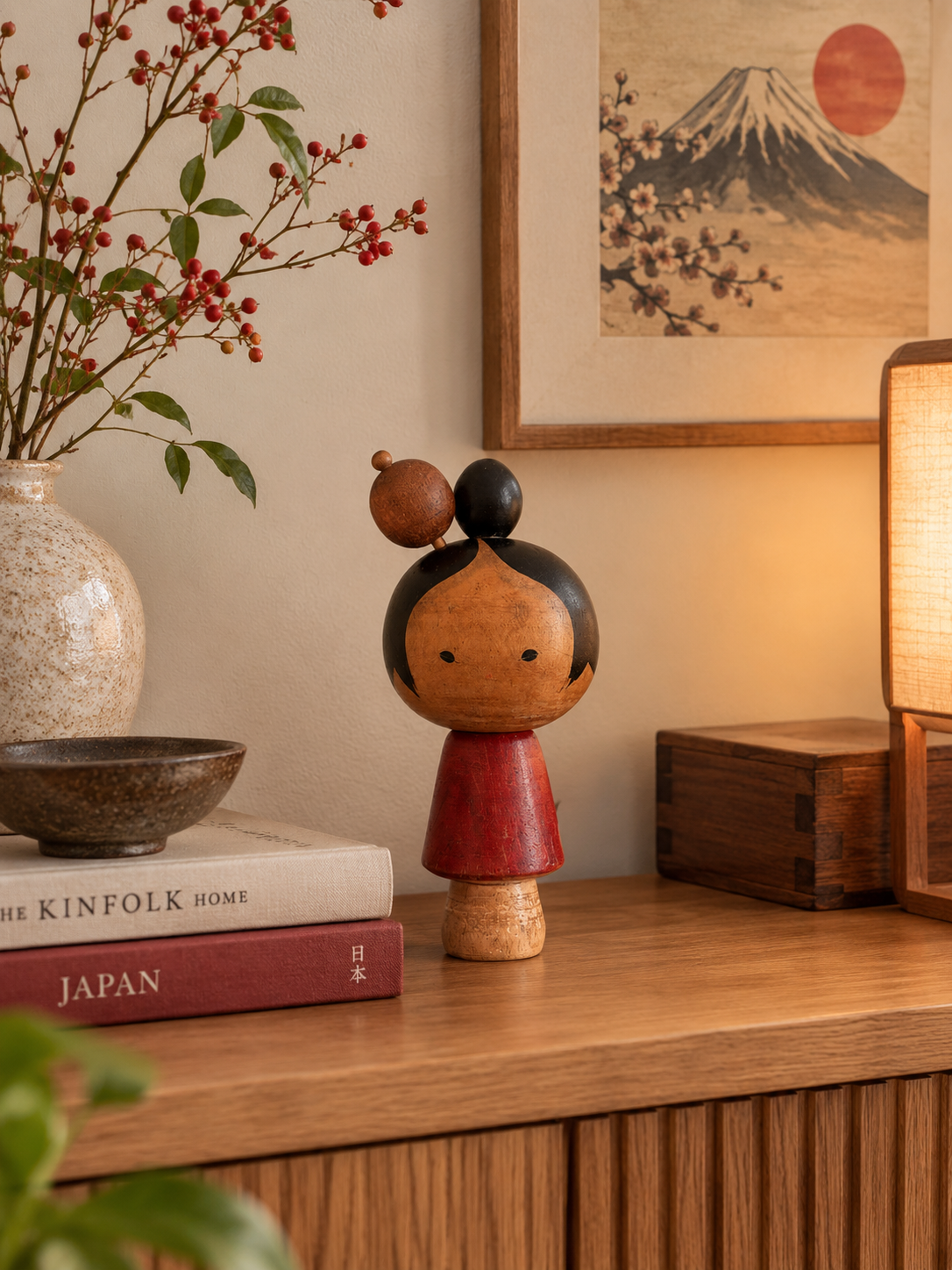 Very rare vintage Sosaku kokeshi by Issetsu Kuribayashi (1924 - 2011)