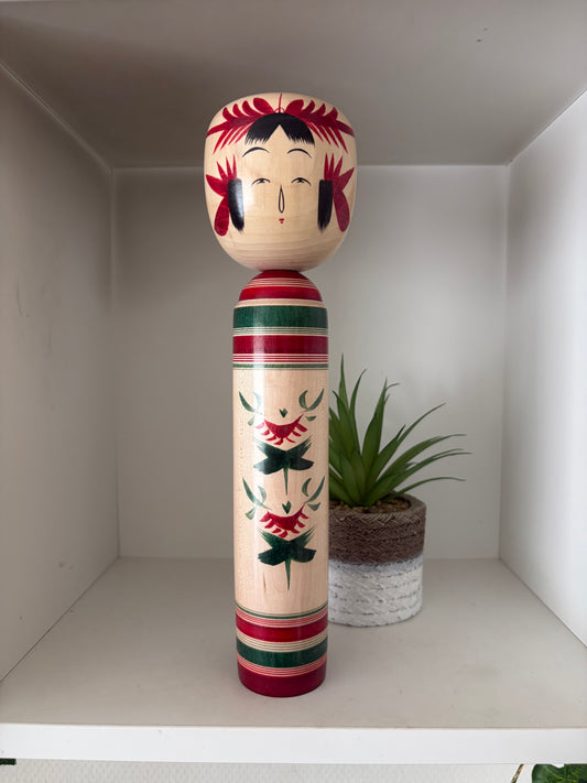 Vintage traditional Yamagata - Sakunami kei kokeshi by Kano Yasushi (1921- 2010)