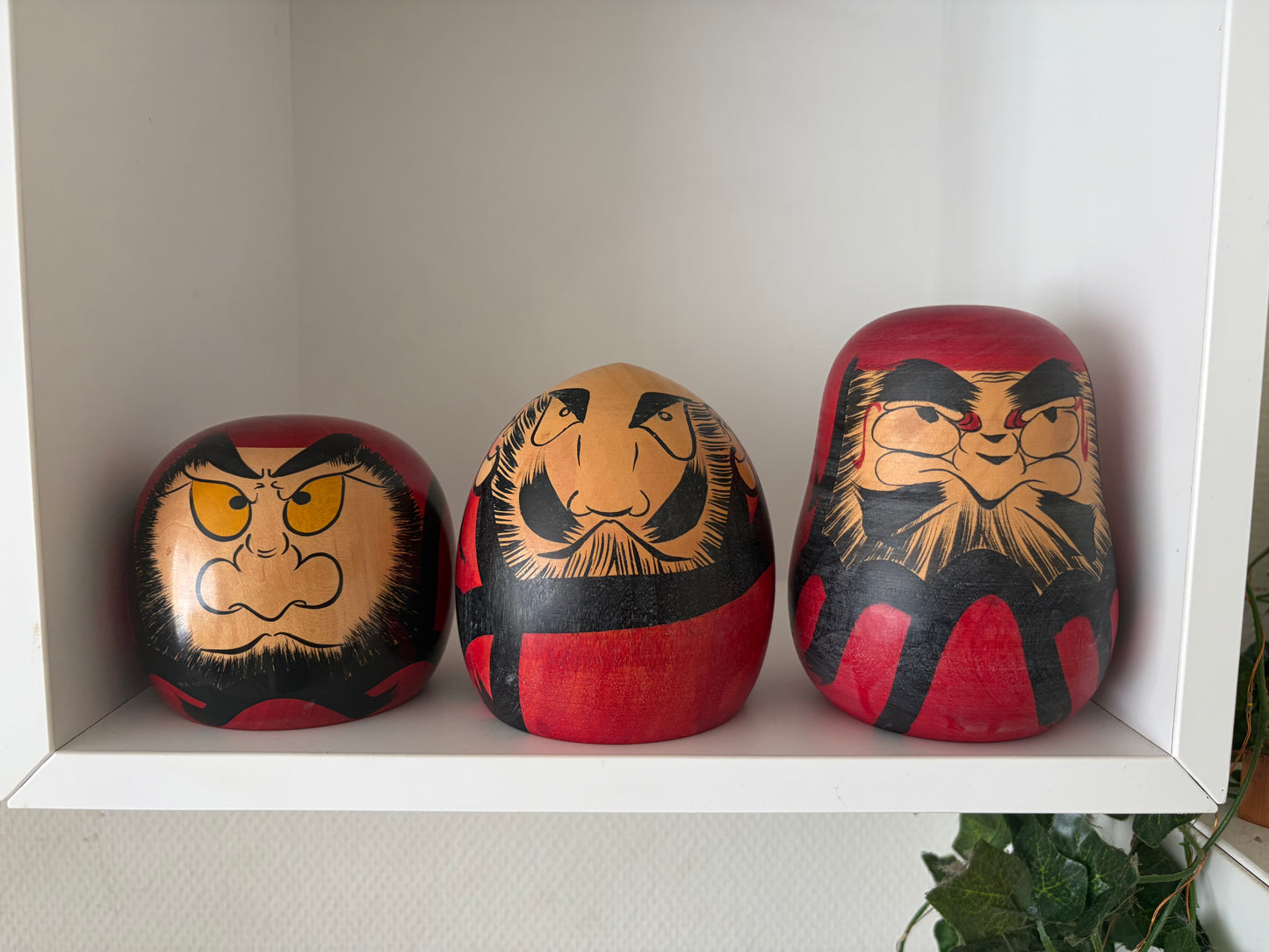 Complete first edition collection of 10 Daruma kokeshi by the Sony Family Club