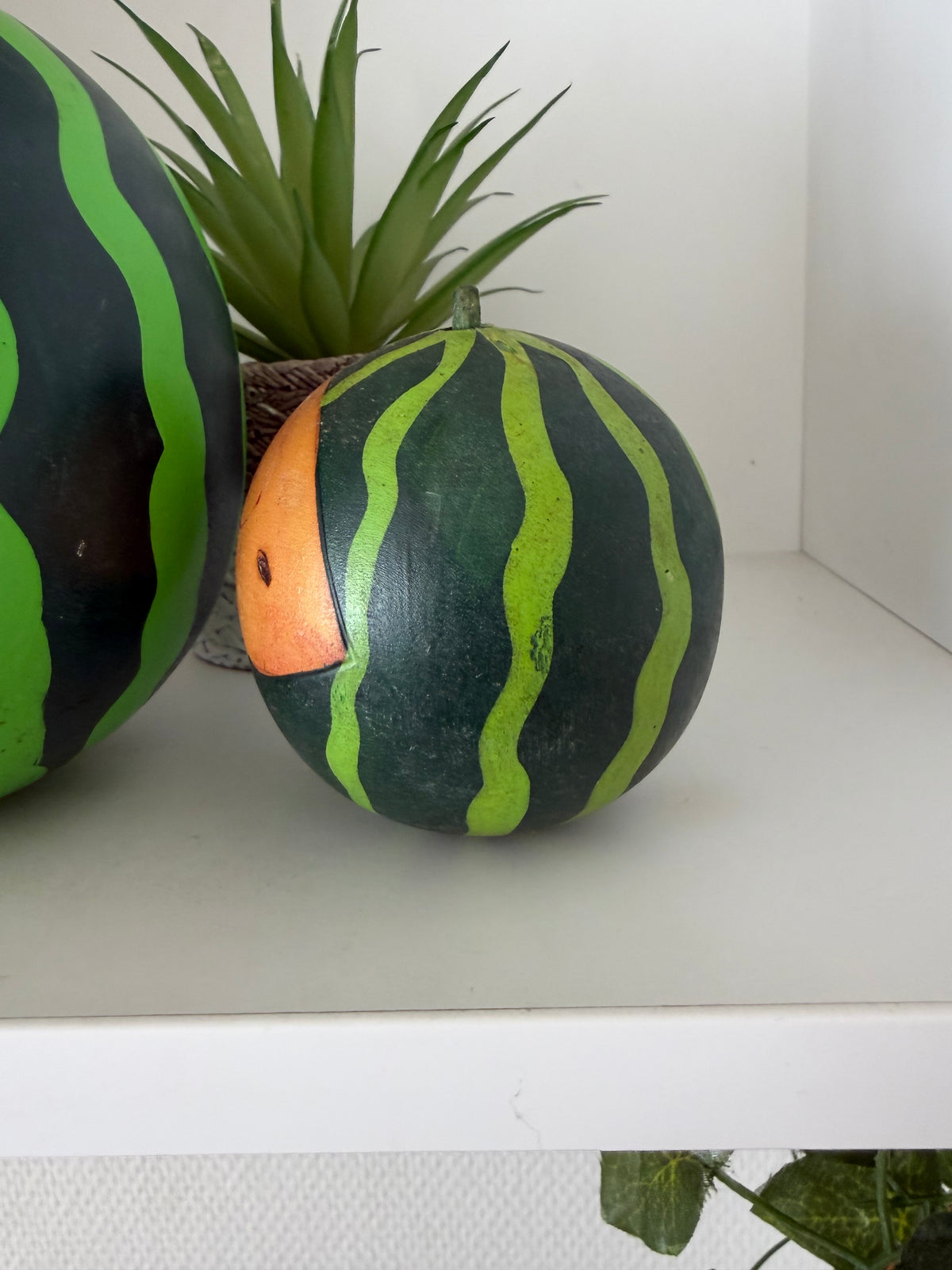 Rare vintage set watermelons kokeshi by Hiroe Fukushima