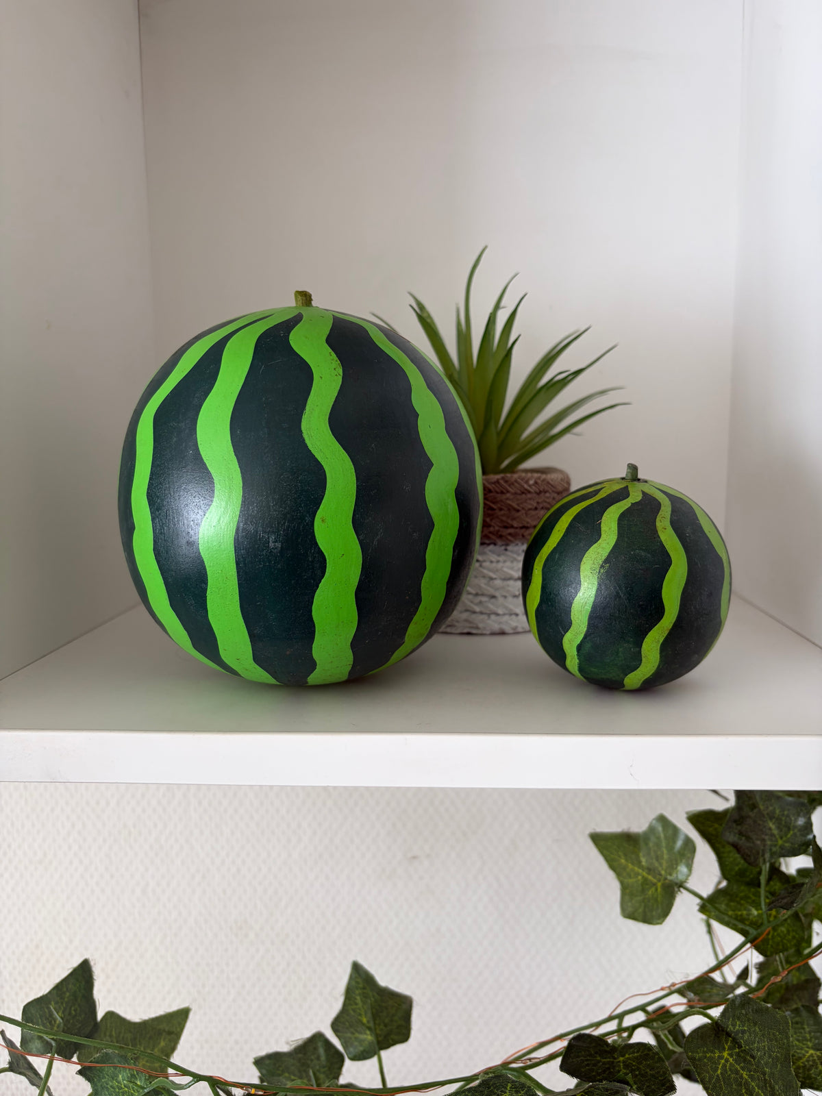 Rare vintage set watermelons kokeshi by Hiroe Fukushima