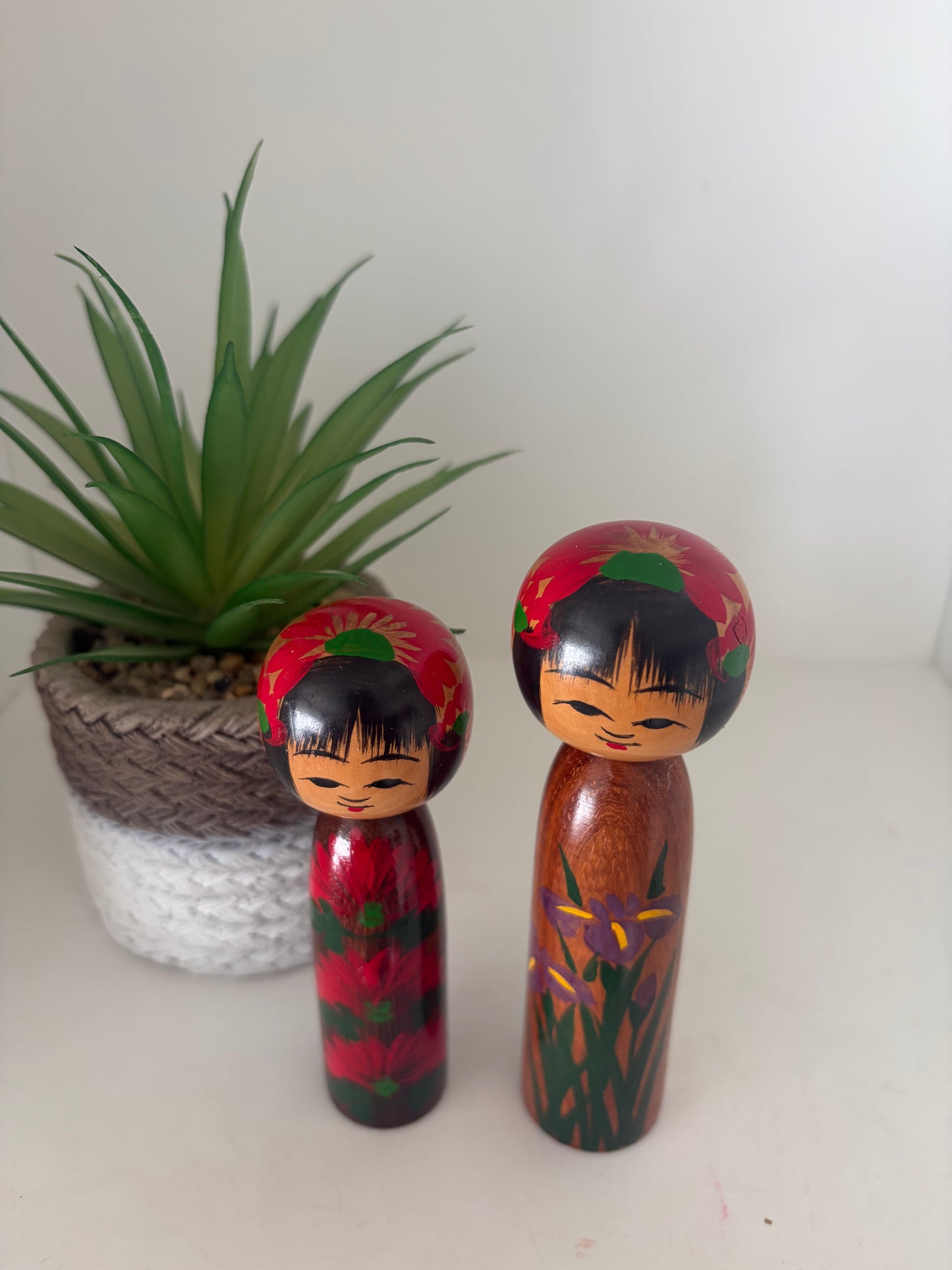 Set off two rare Vintage Creative Kokeshi by Hitokura Masamkido