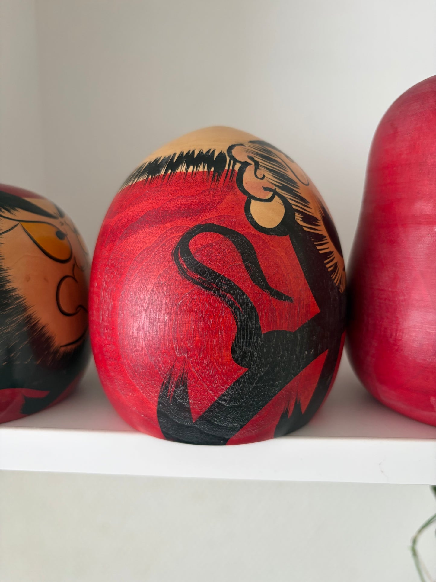Complete first edition collection of 10 Daruma kokeshi by the Sony Family Club
