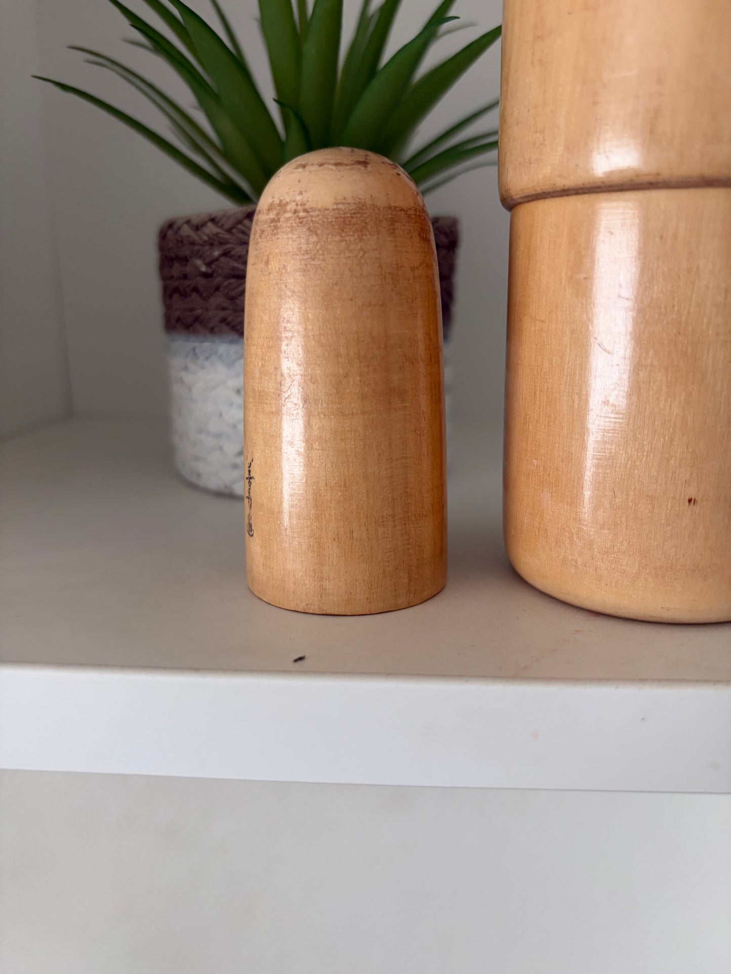 Rare Vintage set off two Creative Kokeshi by renowned artisan Ikuyoshi Yokozuka
