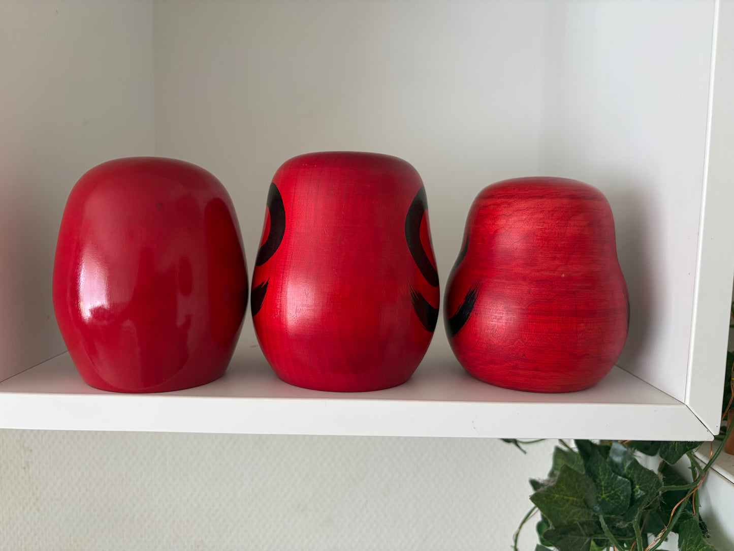 Complete first edition collection of 10 Daruma kokeshi by the Sony Family Club