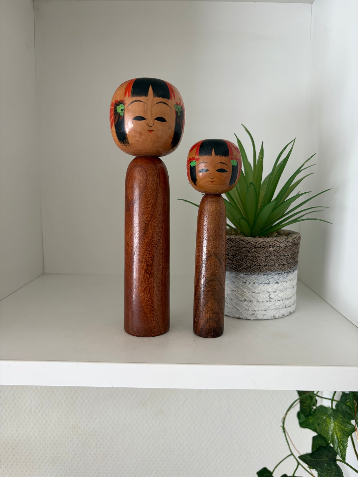 Set off two rare Vintage Creative Kokeshi by Hitokura Masamkido