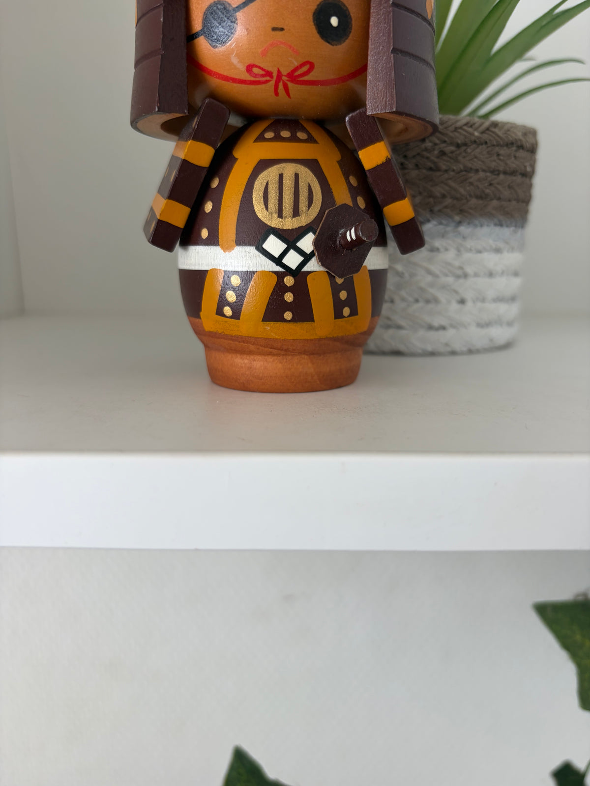 Lovely vintage Samurai kokeshi by Sato Soichi
