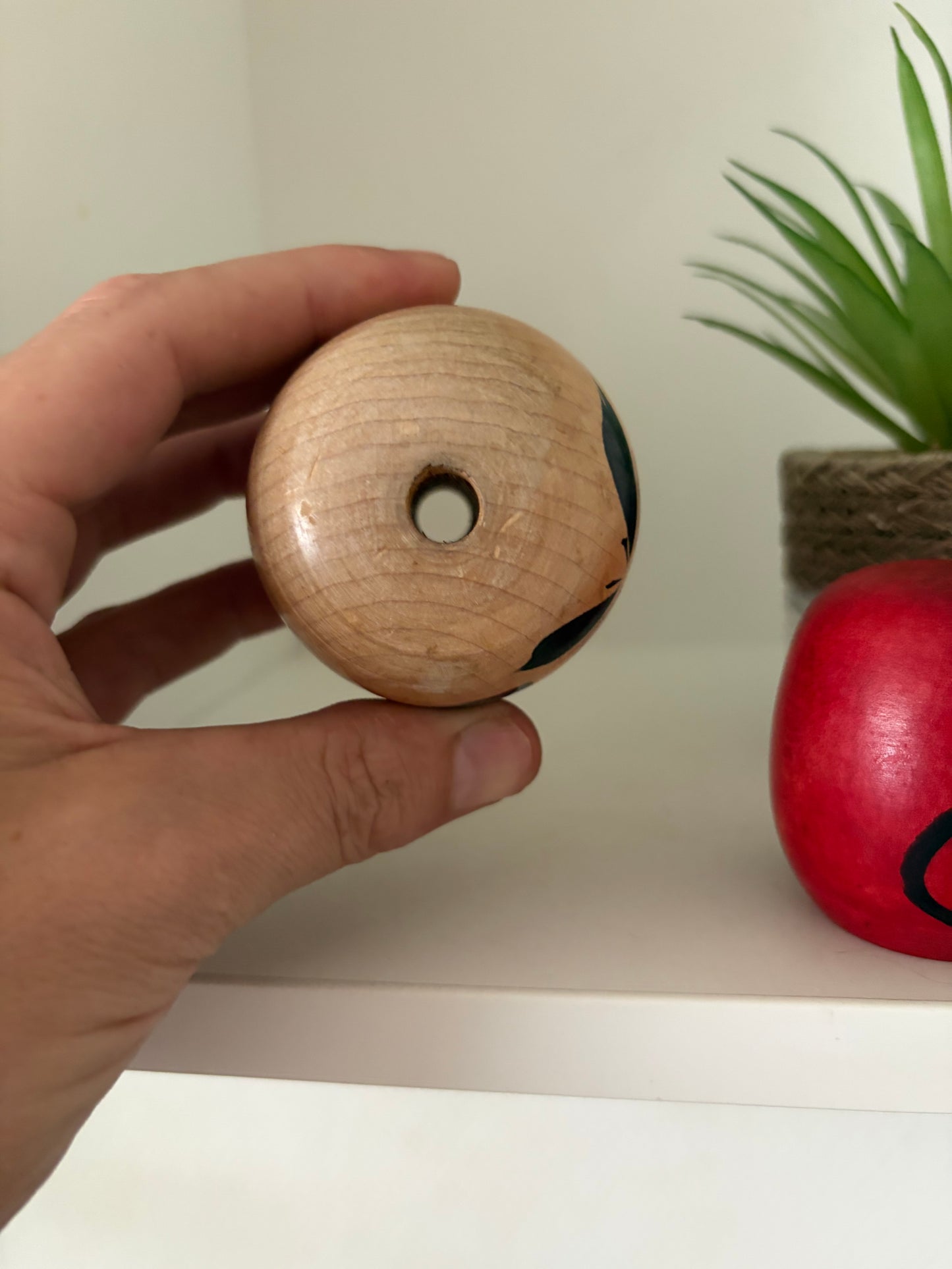 Set of 2 vintage Daruma kokeshi.