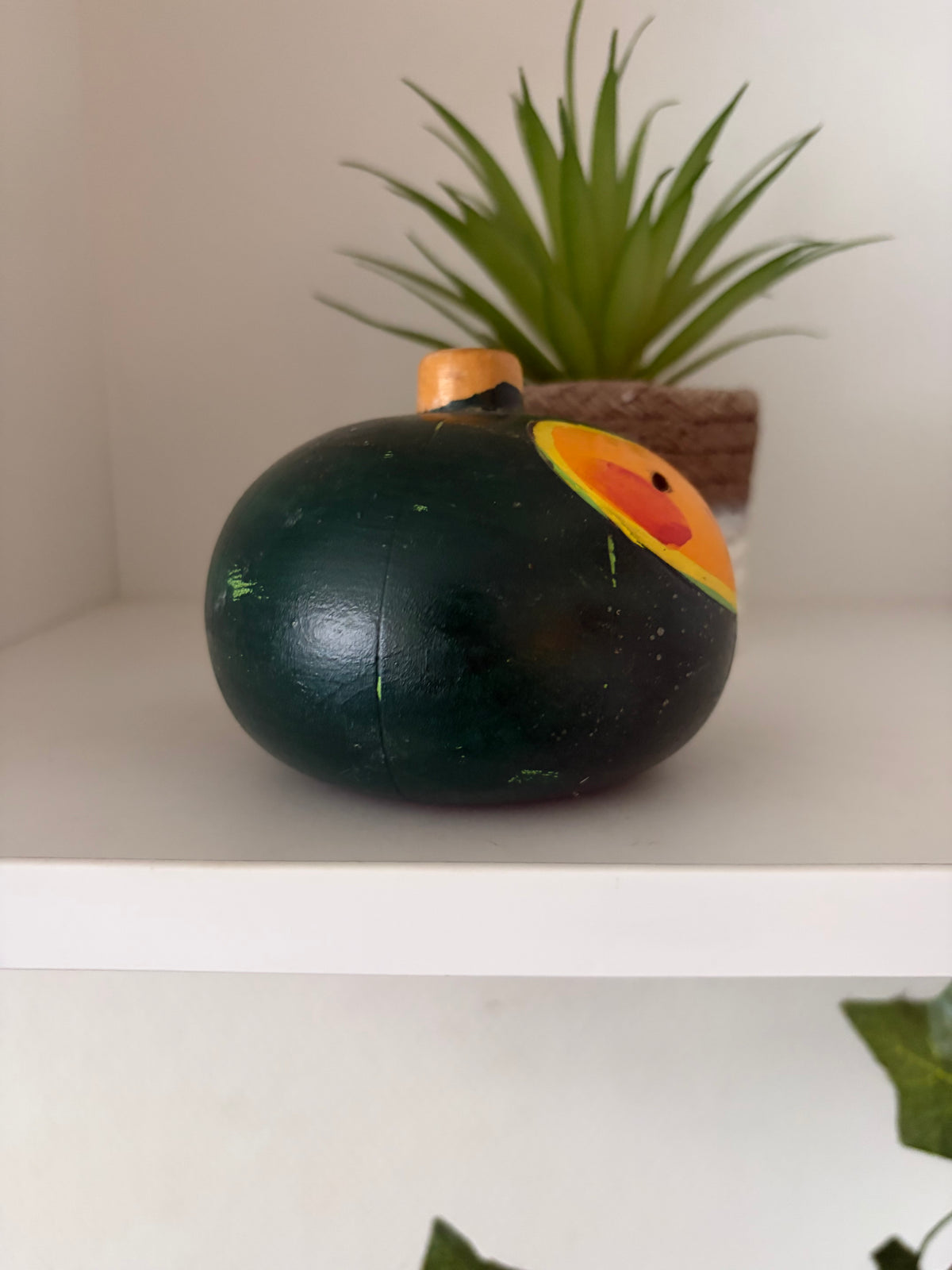 Rare vintage pumpkin kokeshi by Hiroe Fukushima