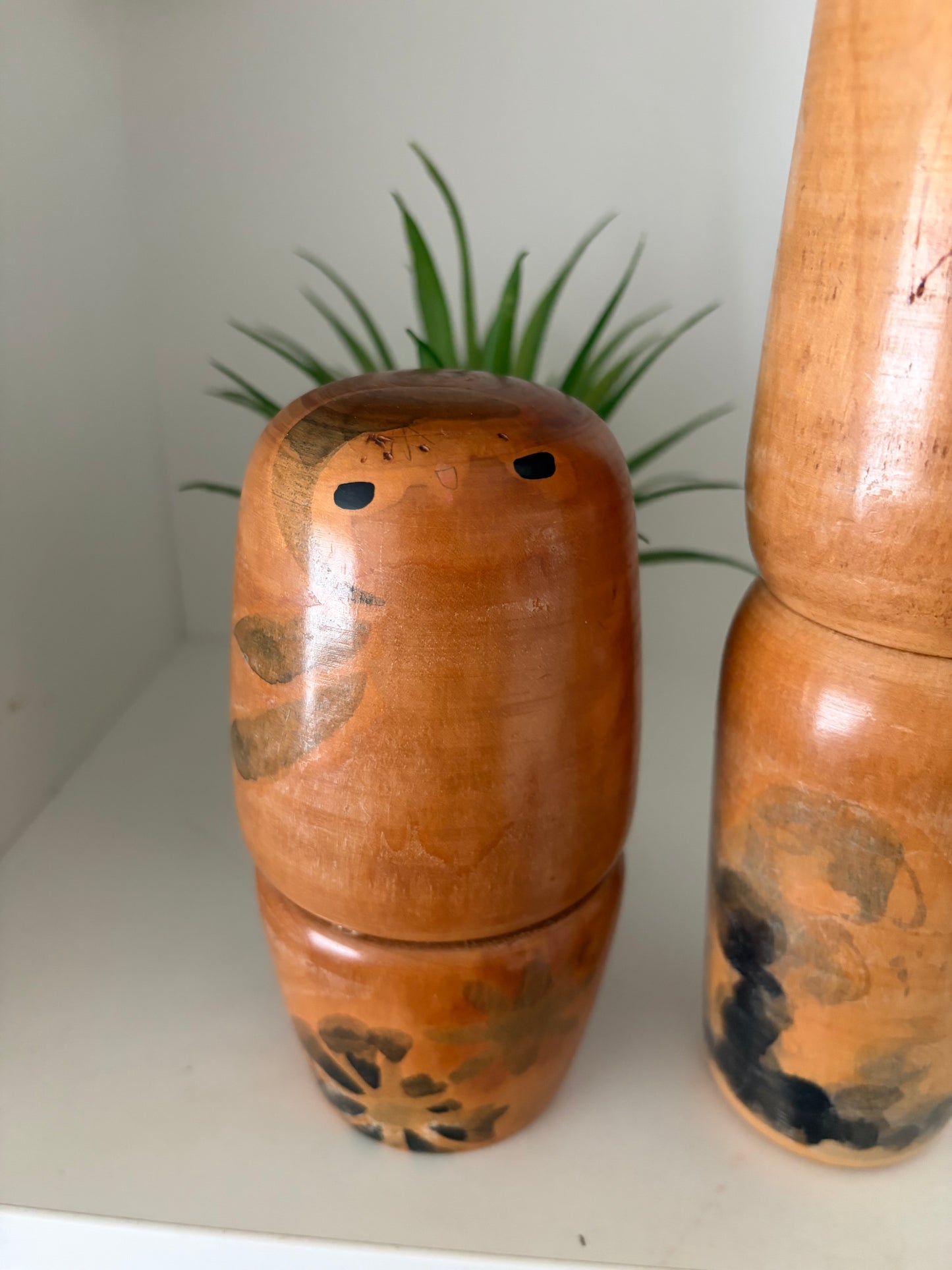 Rare Vintage set off two Creative Kokeshi by renowned artisan Ikuyoshi Yokozuka