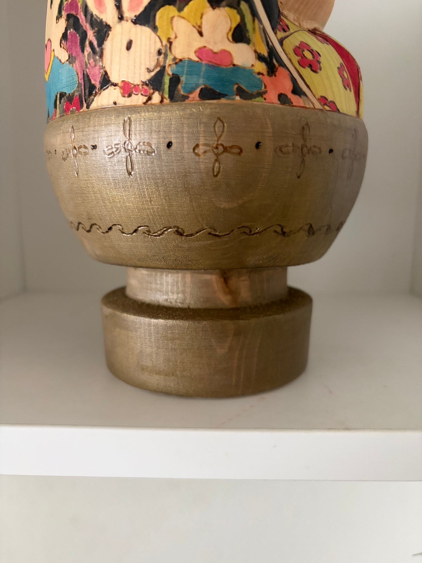 Modern Sosaku kokeshi by Yuko Yamazaki is part of her Easter Series - With box