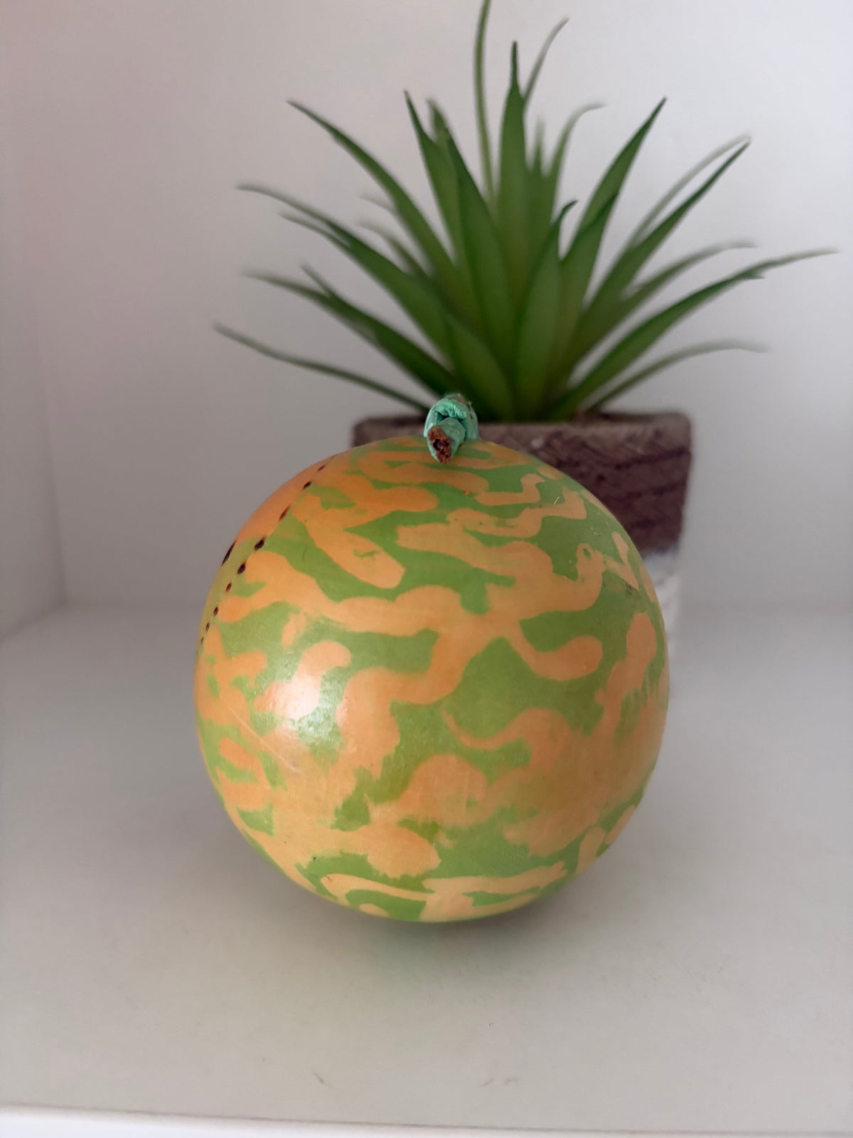 Rare vintage melon kokeshi by Hiroe Fukushima