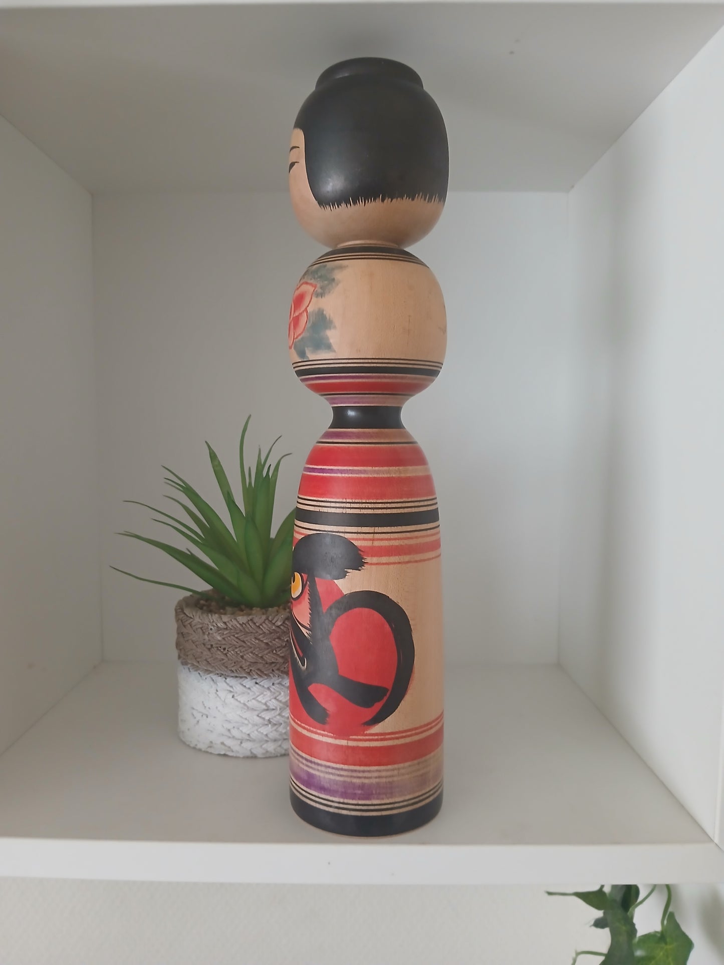 Vintage Traditional Tsugaru Daruma Kokeshi by Abo Muchihide (1950-)
