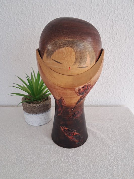 Rare Vintage Creative Kokeshi By Watanabe Masao (1917-2007)