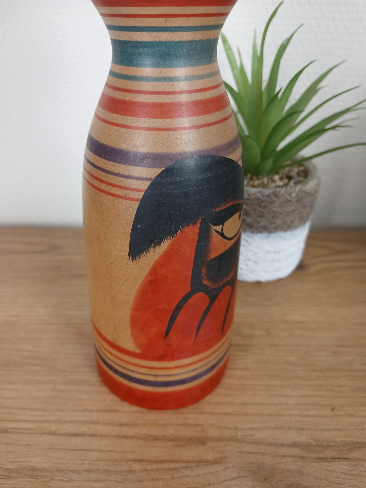 Vintage traditional Tsugaru kokeshi by Muramoto Fumio