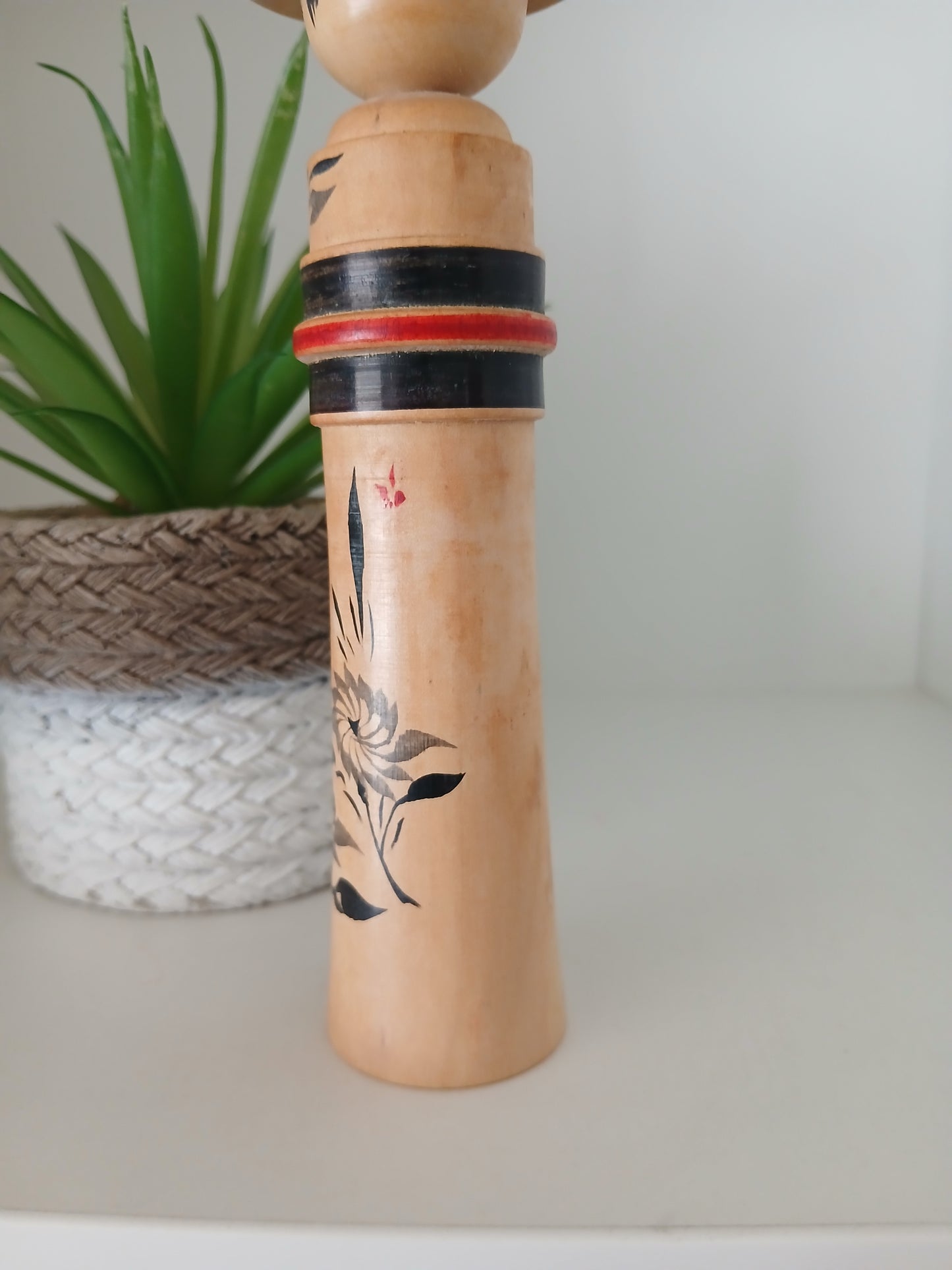 Vintage traditional Naruko kokeshi with hat