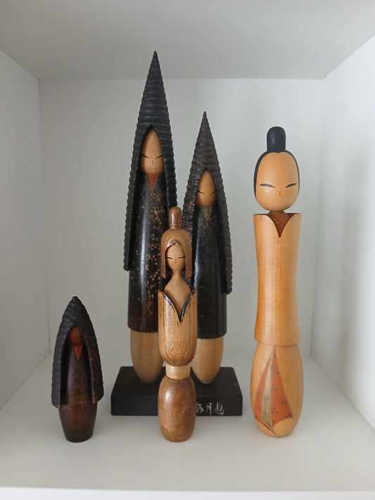 Set of 4 kokeshi by Shozan shido (1932-1995)