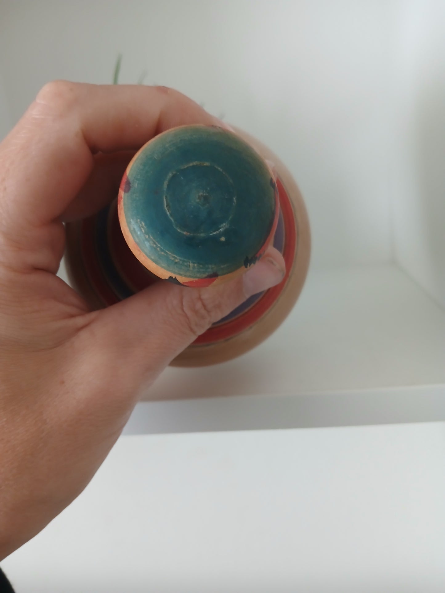 Vintage Ejiko kokeshi from the Nakanosawa strain by Fukuchi Yoshio - With container