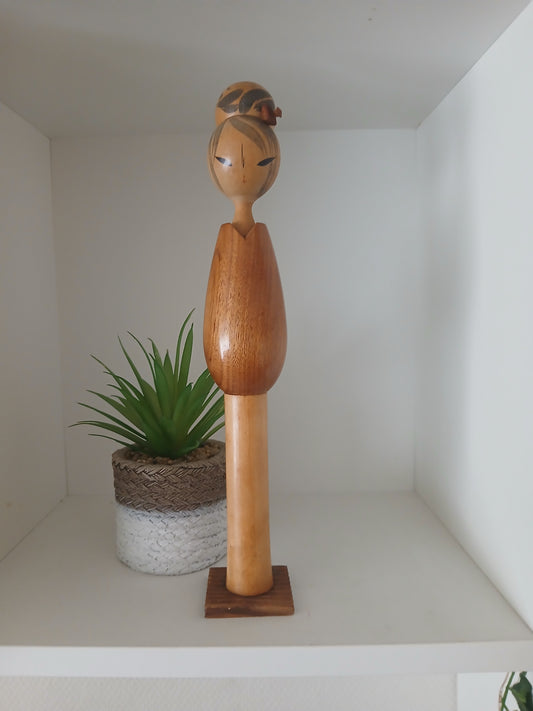 Vintage Sosaku kokeshi by Miyajima Muhitsu (1929-)