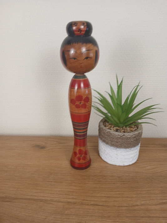 Vintage traditional Togatta kokeshi by Eitaro Sato (1939-)