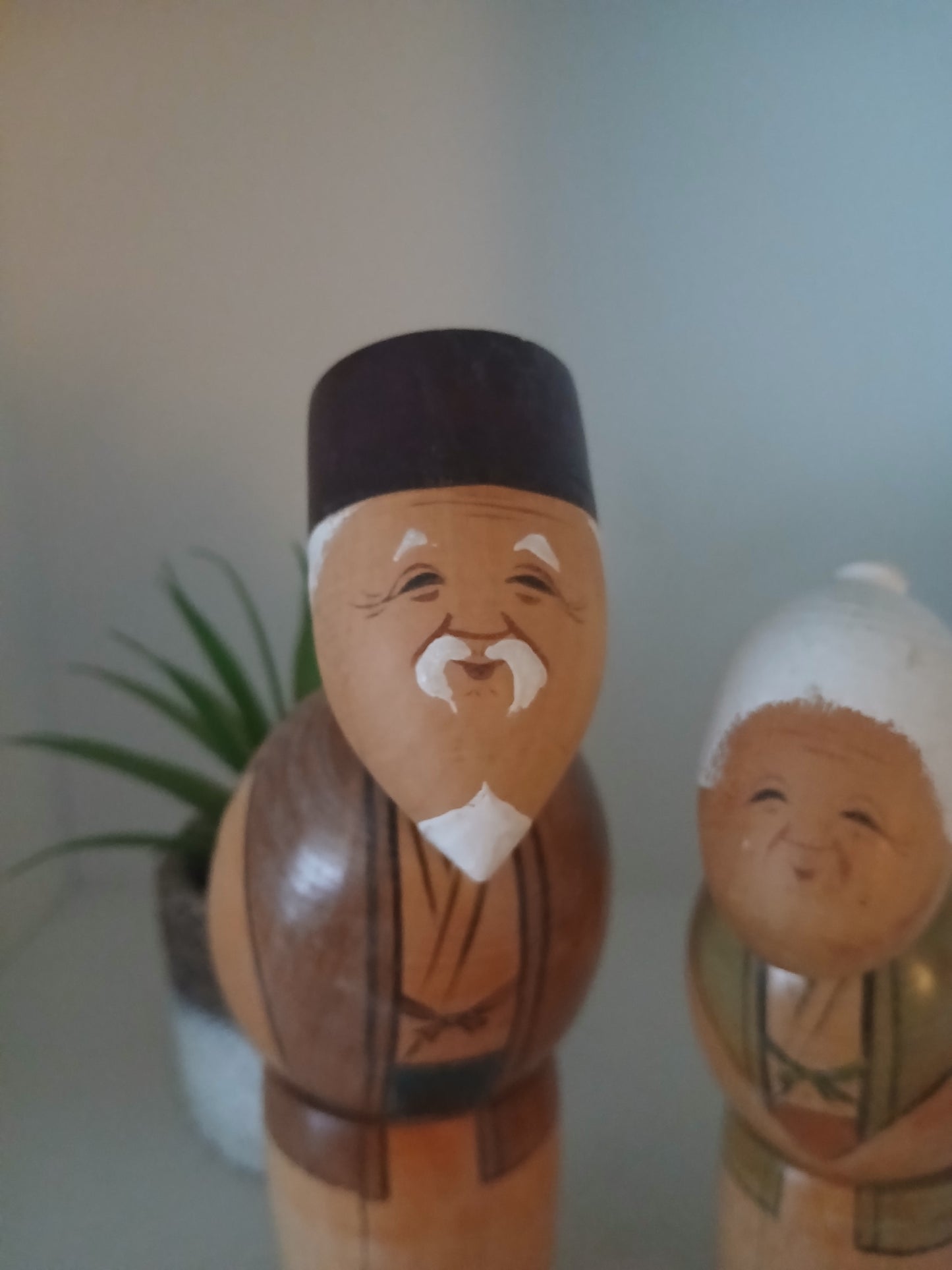 Vintage set Sosaku Kokeshi of elderly couple