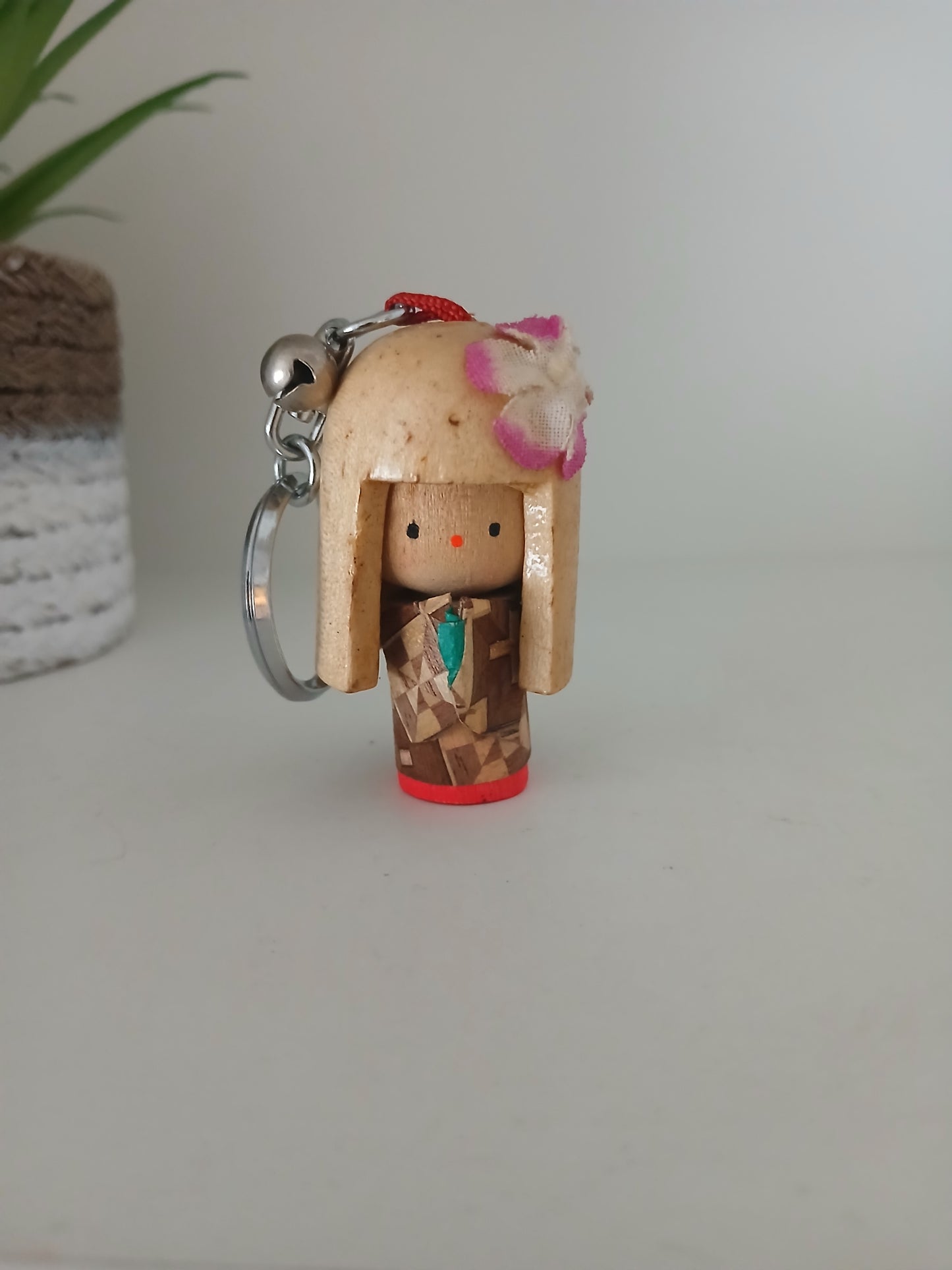 Vintage key ring kokeshi