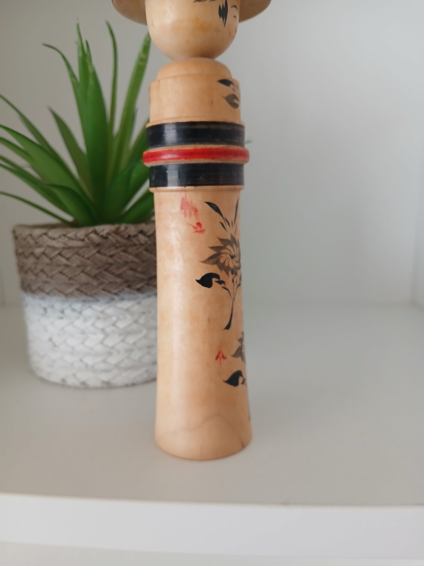 Vintage traditional Naruko kokeshi with hat
