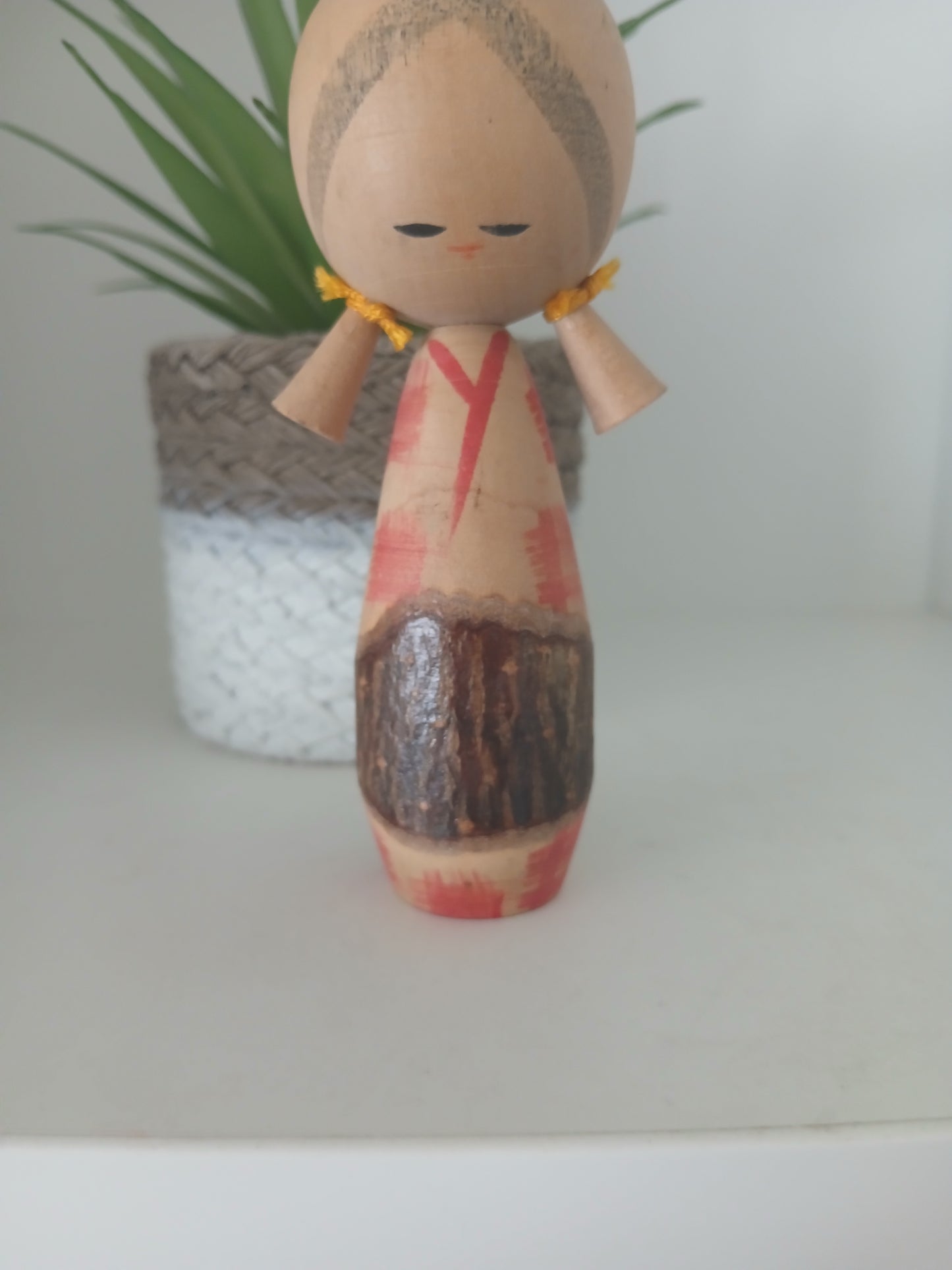Cute creative kokeshi with lovely pigtails
