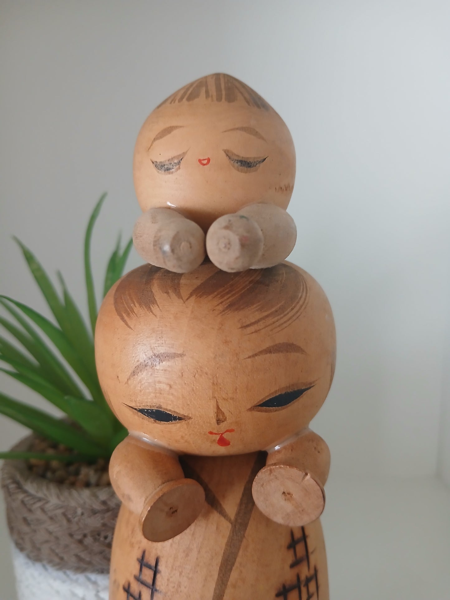 Vintage creative kokeshi - Mother and child
