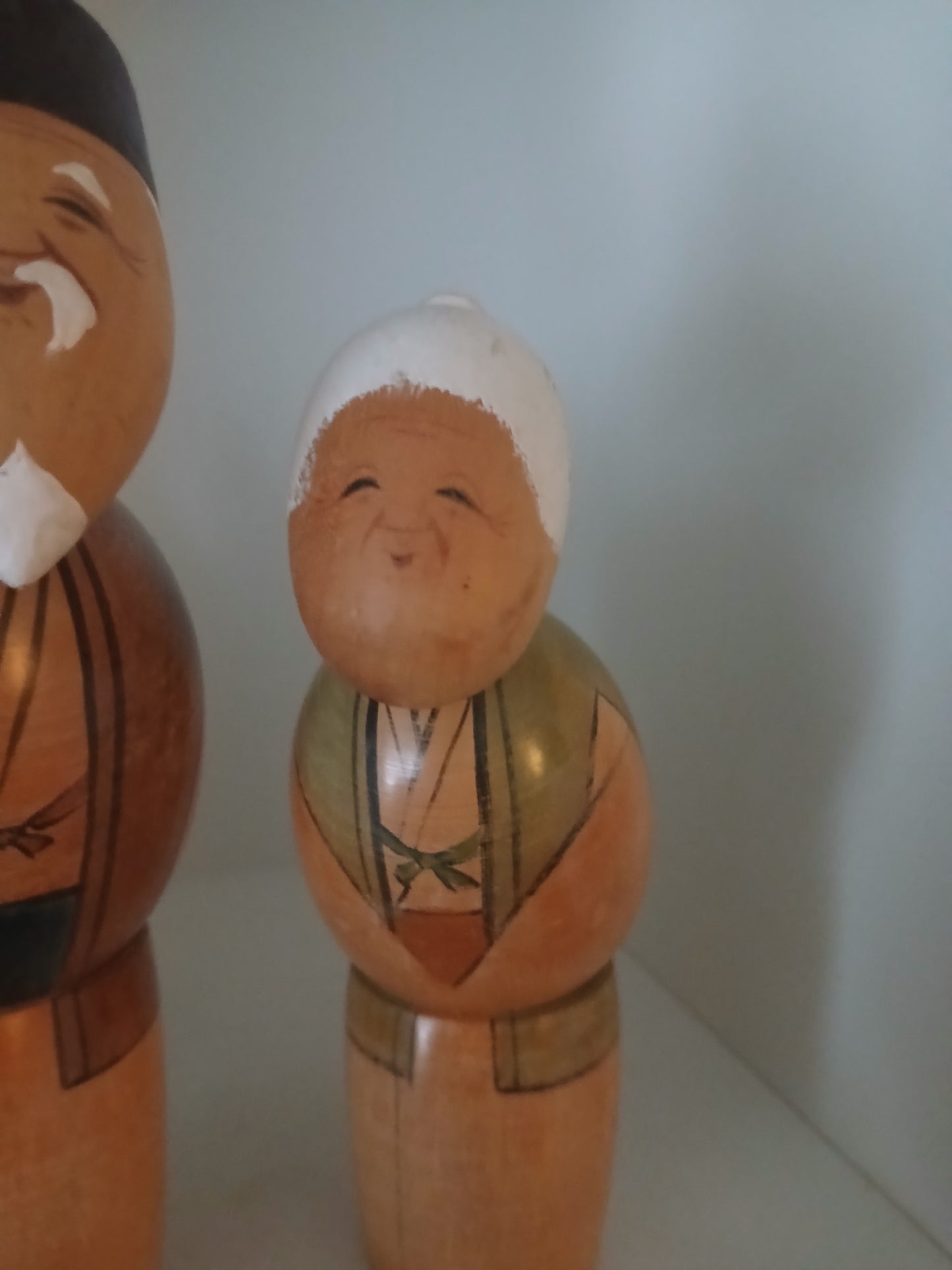 Vintage set Sosaku Kokeshi of elderly couple