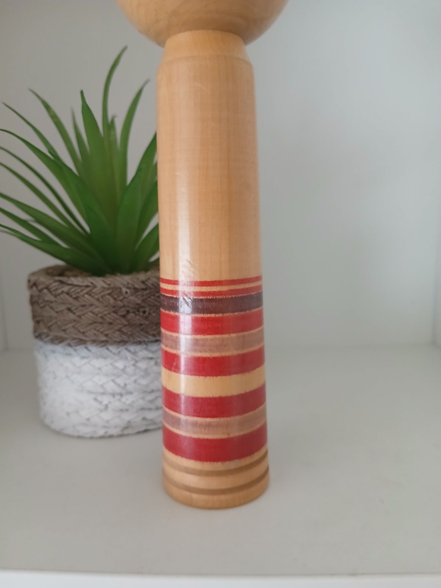 Vintage traditional Yajiro Kokeshi by Sato Yoshiaki -with rattle in the head