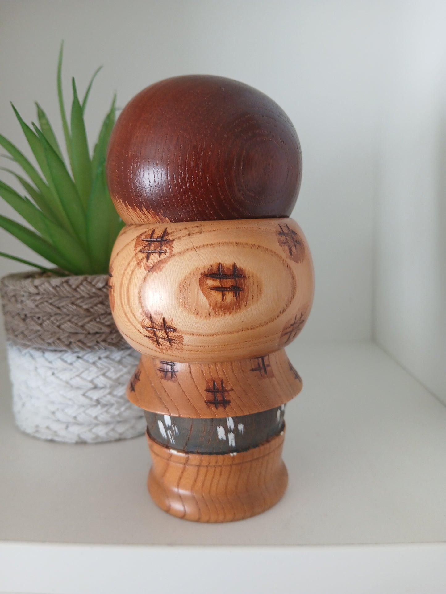 Rare Vintage Sosaku Kokeshi by Aoki Ryoka (1931-) 