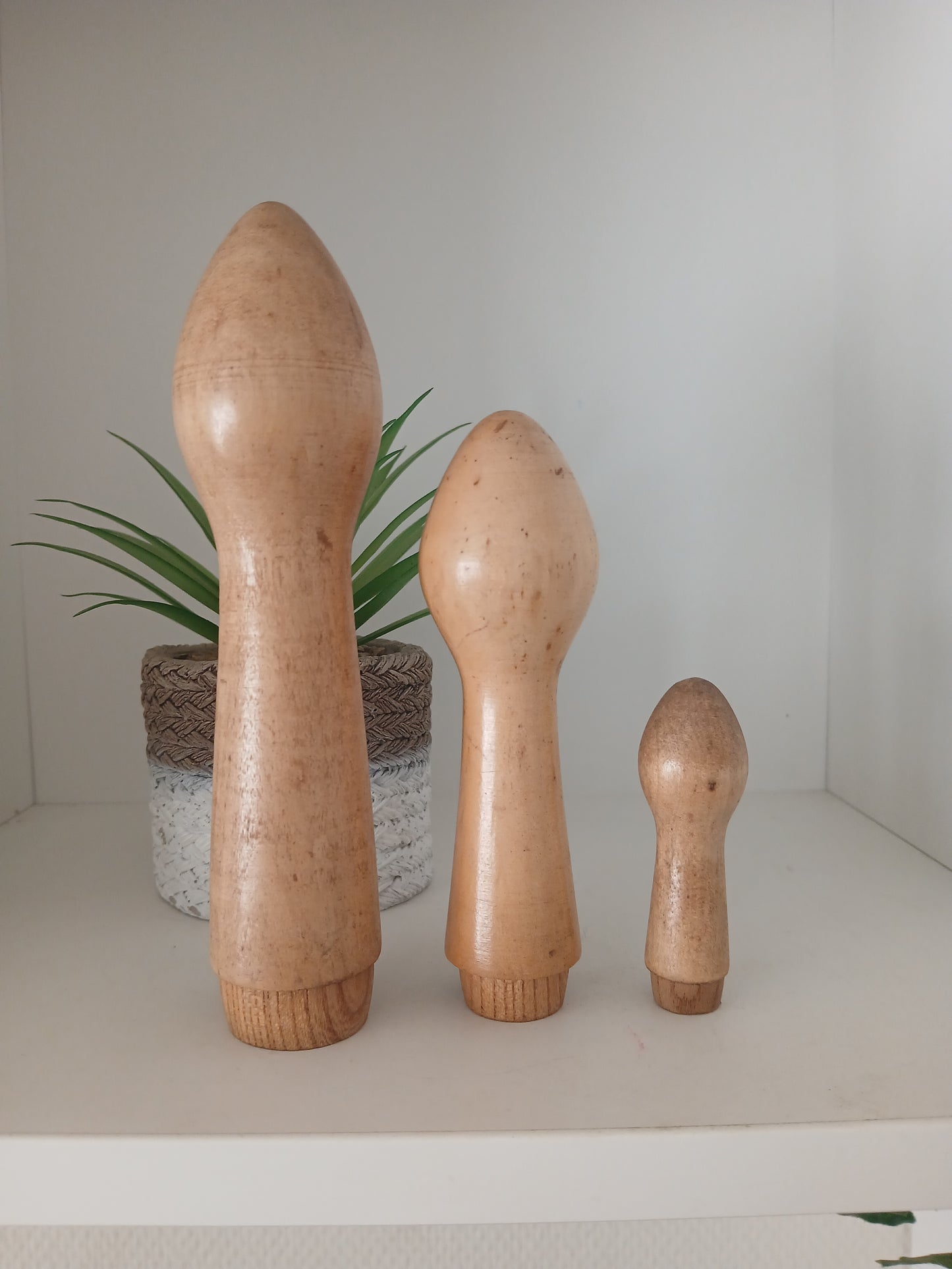 Vintage set of 3 creative kokeshi by Isamu Yamakawa