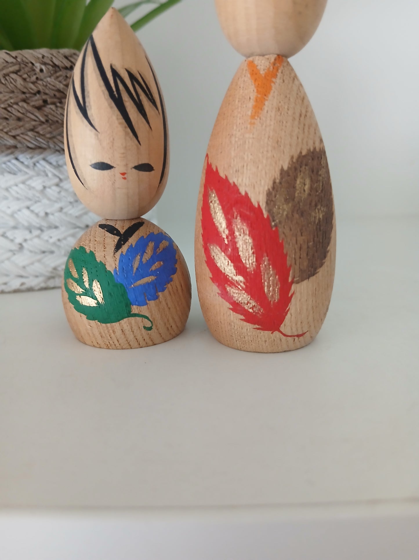 Vintage creative set kokeshi- Mother and child
