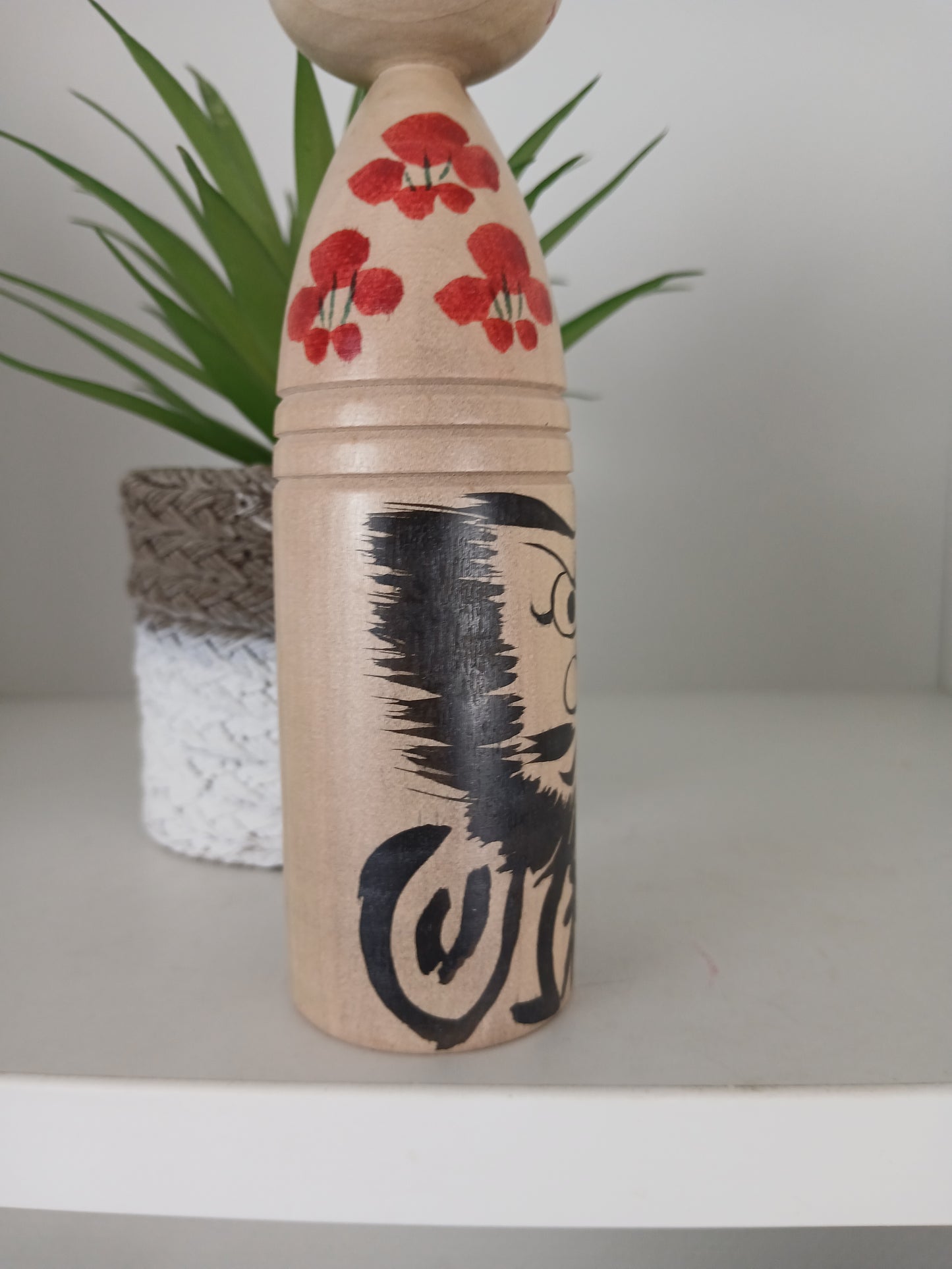 Vintage Togatta kokeshi by Sato Katsuhiro with Daruma - Dated 1992