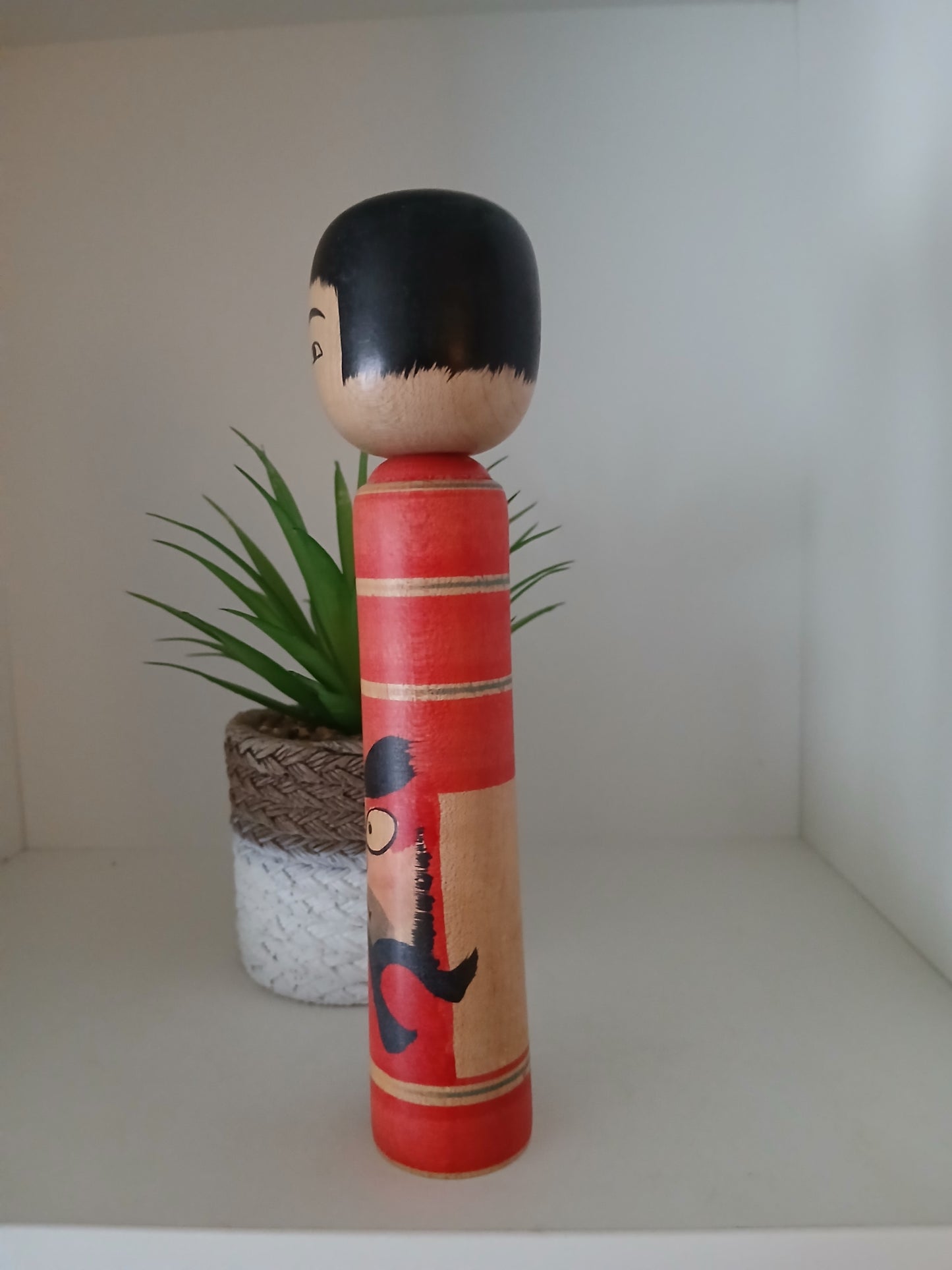 Vintage traditional Tsugaru kokeshi with Daruma