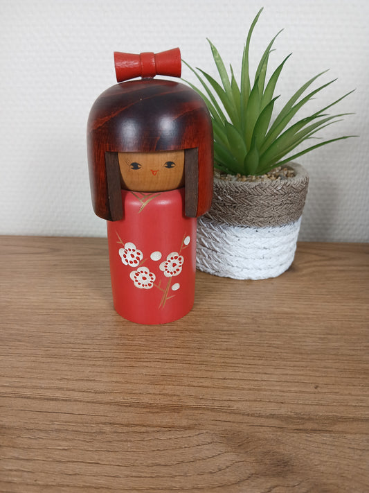 Vintage creative kokeshi with storage box - Dated 1981