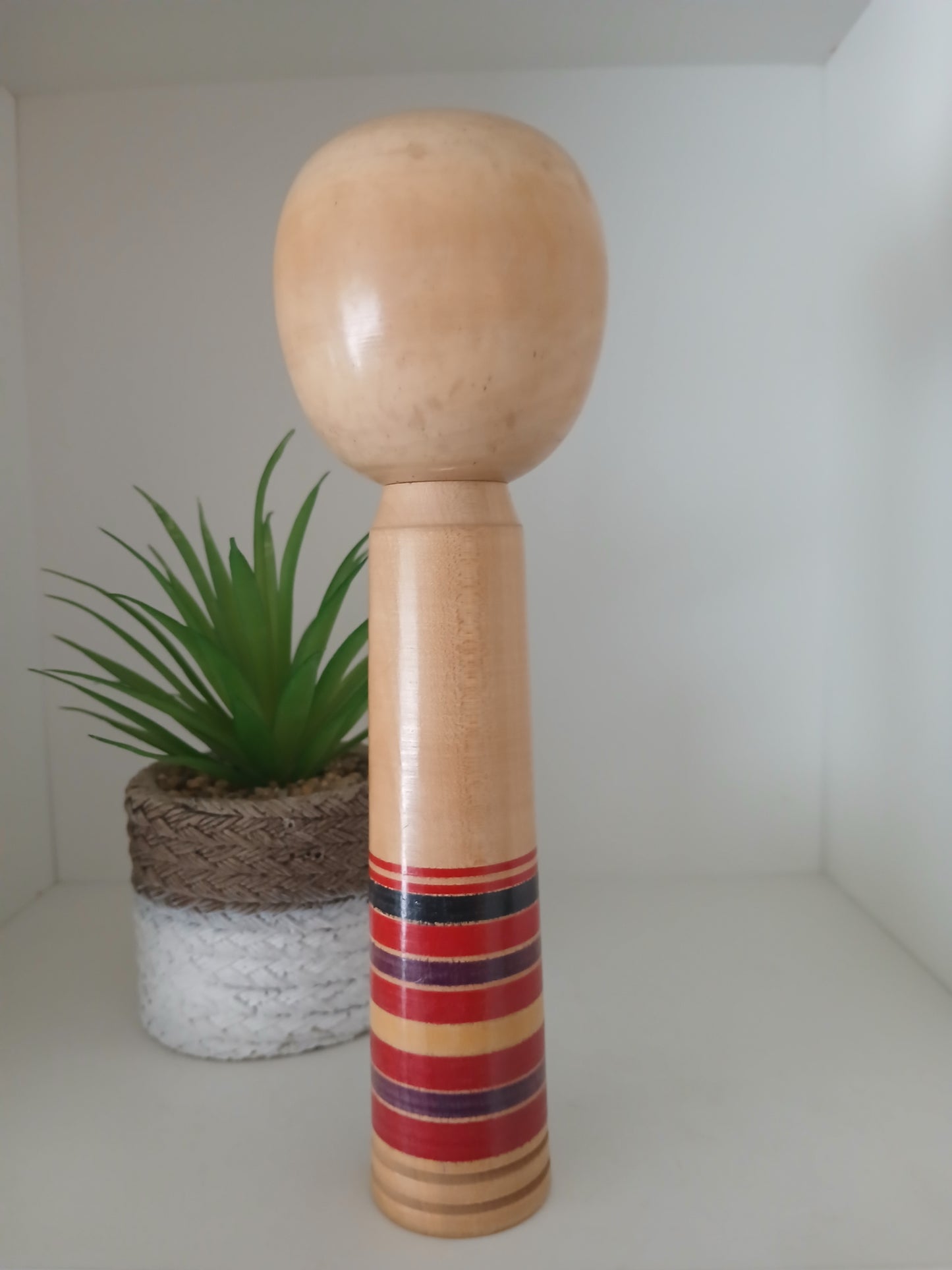 Vintage traditional Yajiro Kokeshi by Sato Yoshiaki -with rattle in the head