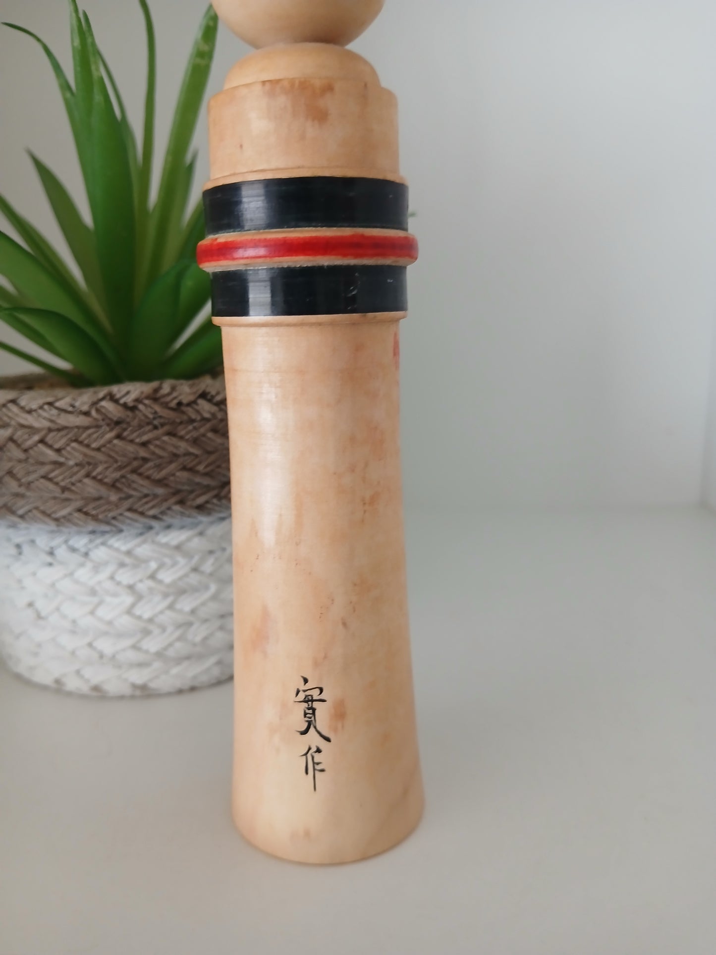 Vintage traditional Naruko kokeshi with hat