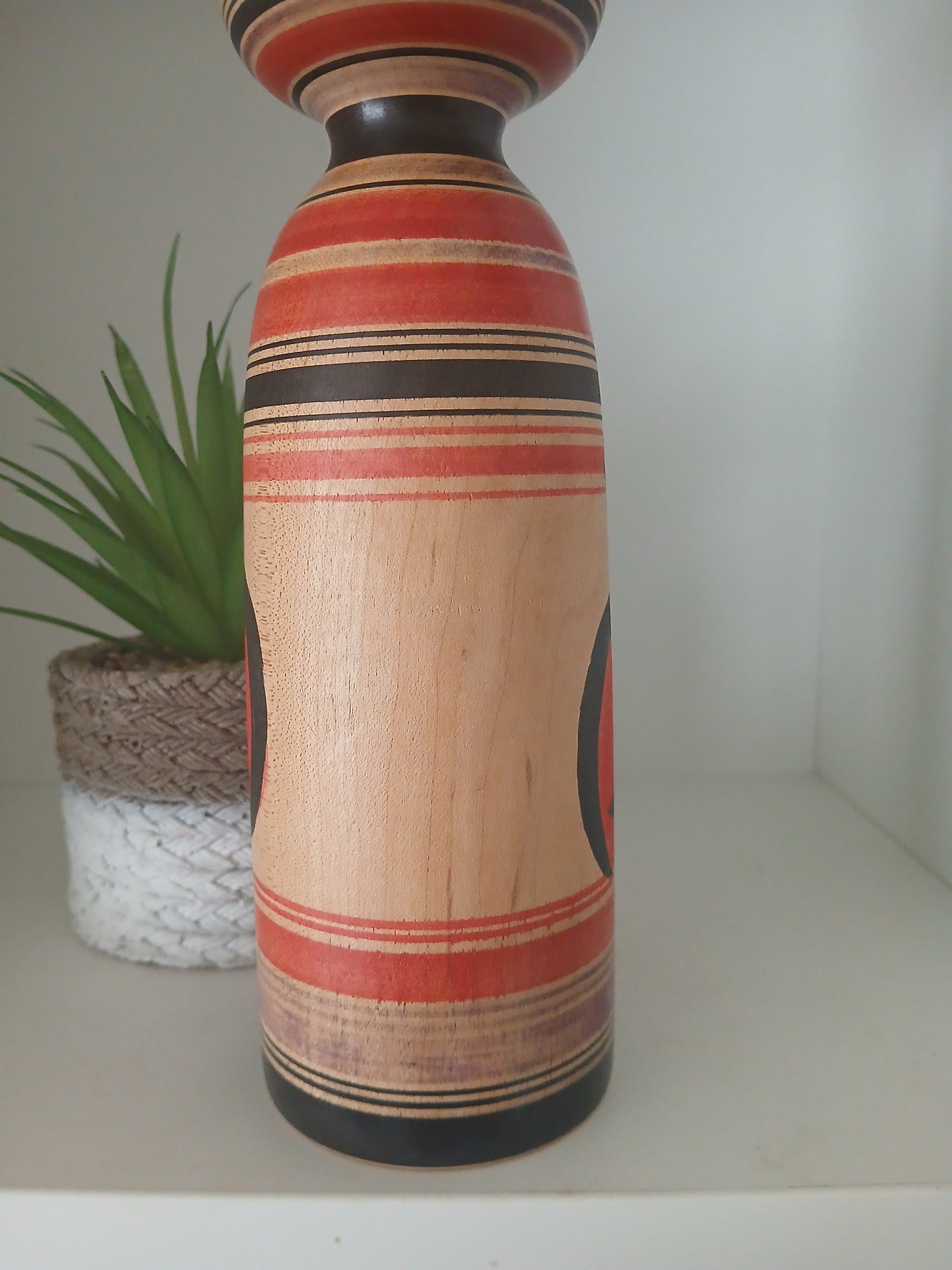 Vintage Traditional Tsugaru Daruma Kokeshi by Abo Muchihide (1950-)