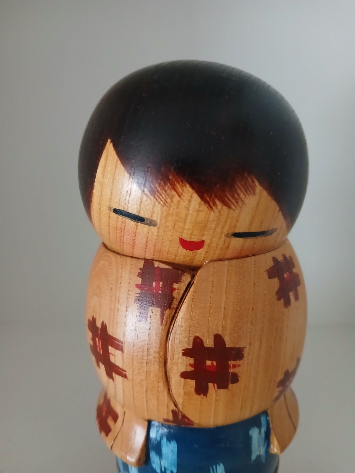 Rare Vintage Sosaku Kokeshi by Aoki Ryoka (1931-) 