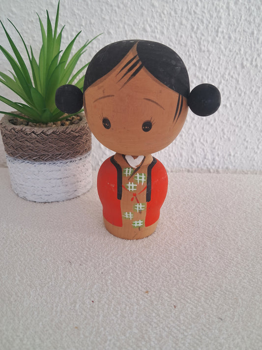 Vintage cute Sosaku kokeshi by Fujikawa Shoei