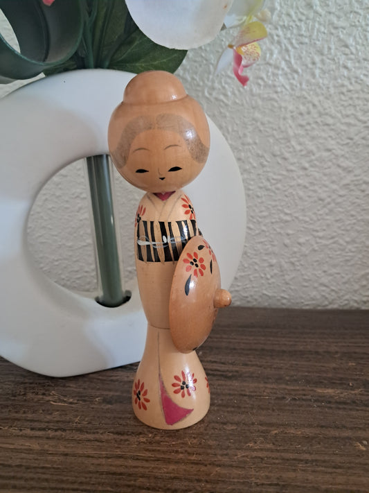 Vintage Sosaku kokeshi by Sadao Kishi (1932-1998)