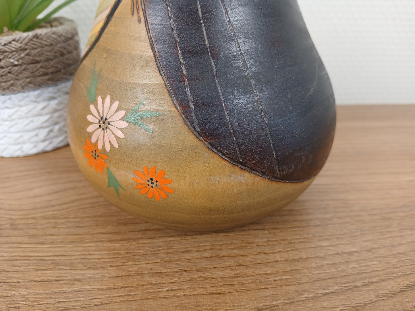Vintage creative kokeshi by Kishi Sadao (1932-1998)