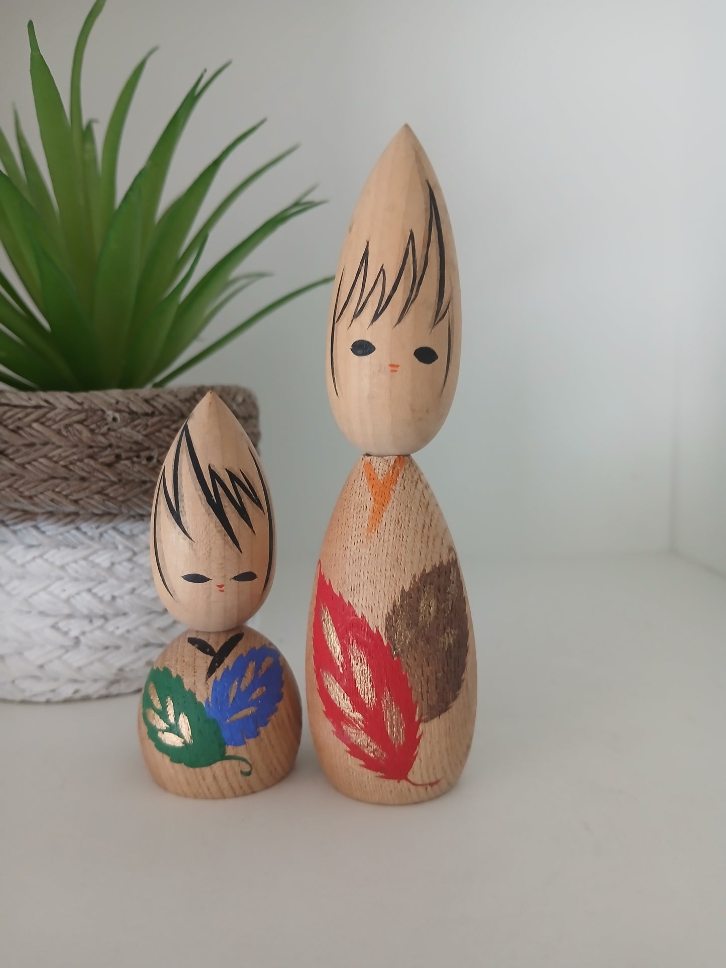Vintage creative set kokeshi- Mother and child