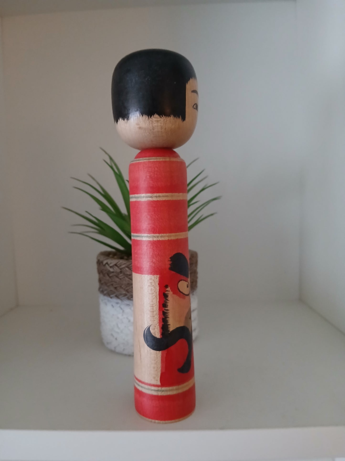 Vintage traditional Tsugaru kokeshi with Daruma