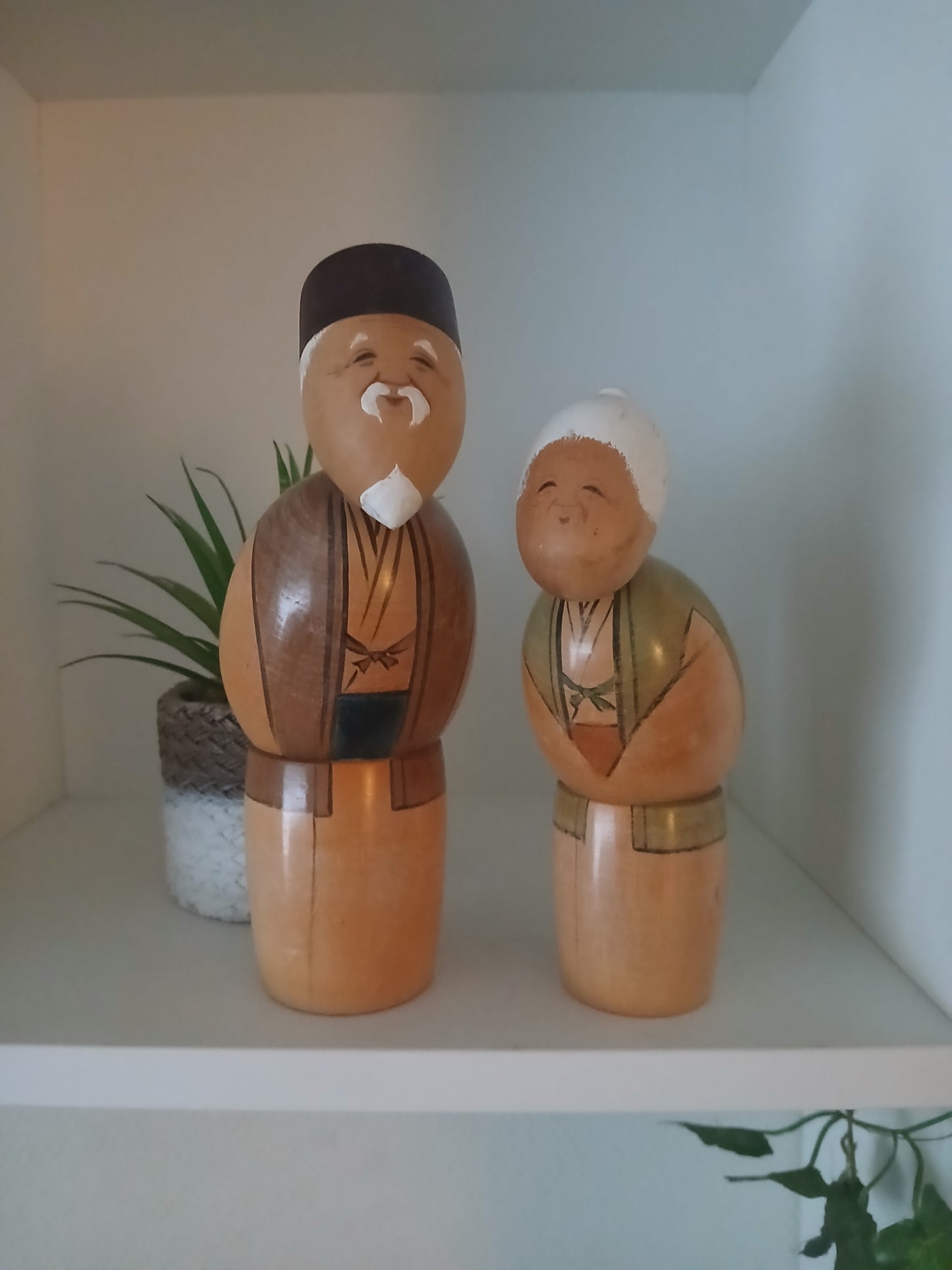 Vintage set Sosaku Kokeshi of elderly couple