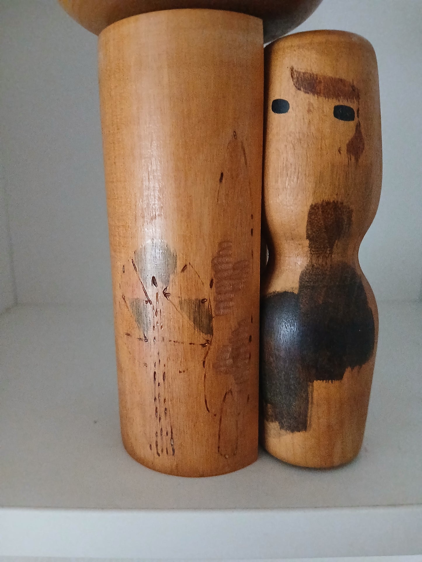 Rare Vintage Creative Kokeshi by renowned artisan Ikuyoshi Yokozuka - Mother and child