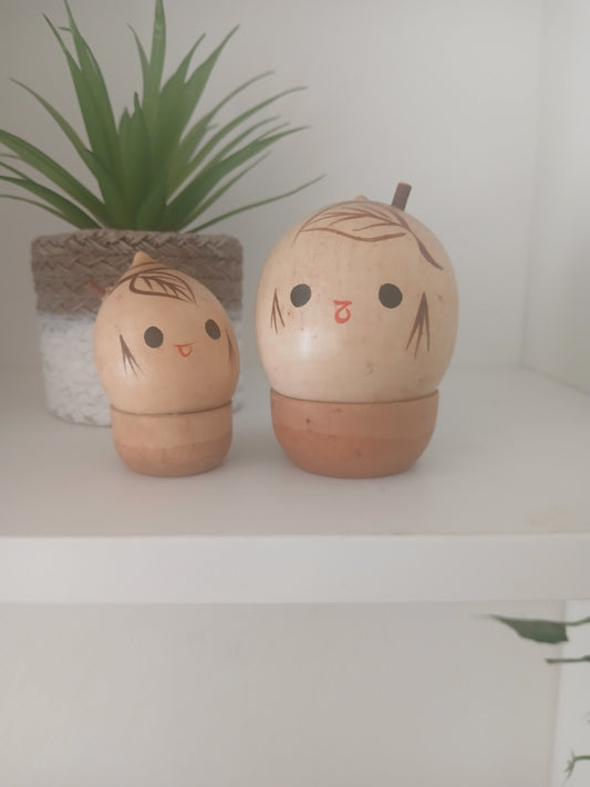 vintage creative set Mother and Child, acorn design.